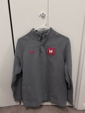 University of Maryland Under Armour Light Gray Pullover with Black Logo